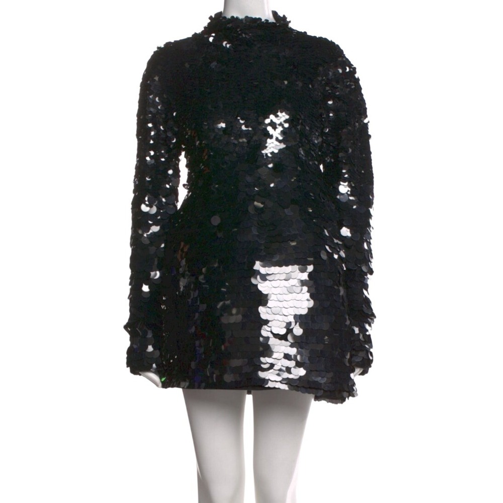 Sportmax Tefrite Hand Embroidered Paillette Sequin Mini Dress Black XS NWT